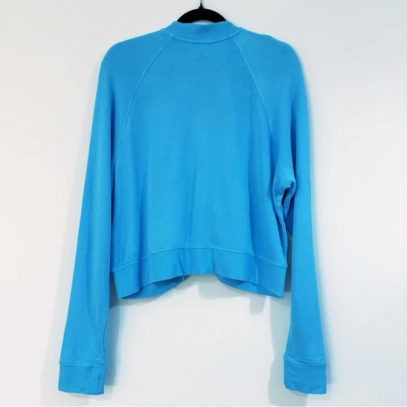 NWT SKIMS Sport French Terry Shrunken Zip Cardigan in Cyan Size XL - Picture 8 of 9